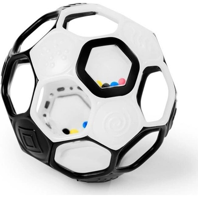 BrightStars OBALL Hračka/chrastítko Rattle 10cm, 0m+ Goals black and white