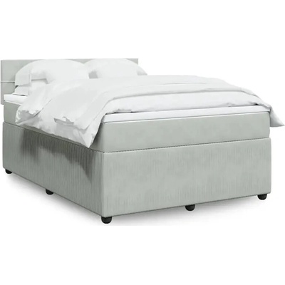 vidaXL 11461.3287782 Boxspring postel s matrací světle šedá samet