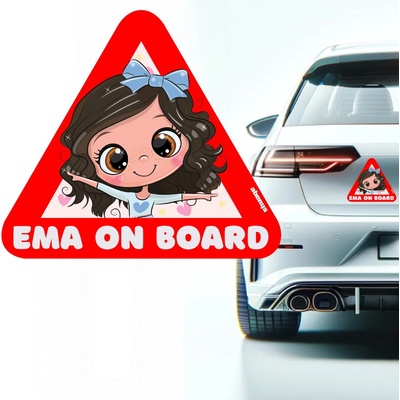 abenys Samolepka na auto trojuholník dievčatko Ema