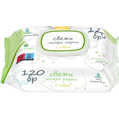 Свежи мокри кърпички - Лайка, 120 броя