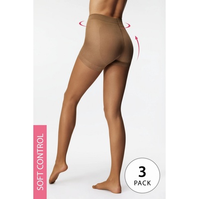 Astratex 3PACK Stahovací punčochové kalhoty Basic Push-Up 20 DEN béžová – Zboží Dáma