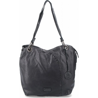 Noelia Bolger dámska kožená shopper kabelka vo vintage štýle na rameno 2011 čierna