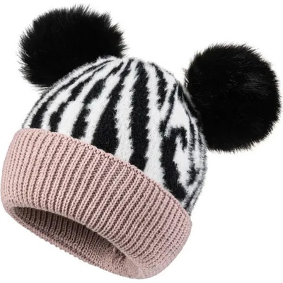 Fashionweek dámská zimní čepice se dvěma bambulkami Wool Gaga Růžová