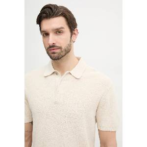 Calvin Klein Тениска с яка с лен (K10K114463)
