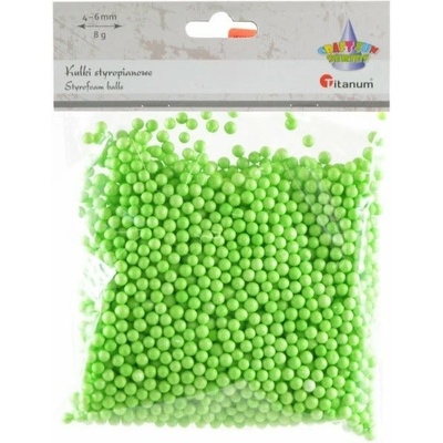 Kuličky polystyrenové světle zelené 4 - 6 mm, 8 g
