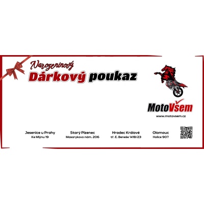 MOTOVŠEM Narozeninový elektronický dárkový poukaz - 500 Kč