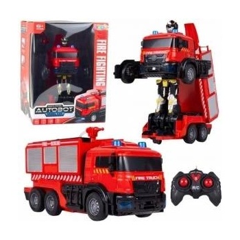 LeanToys Robot Car Fire Truck 2-in-1 Remote Controlled RC Lights Sounds Water