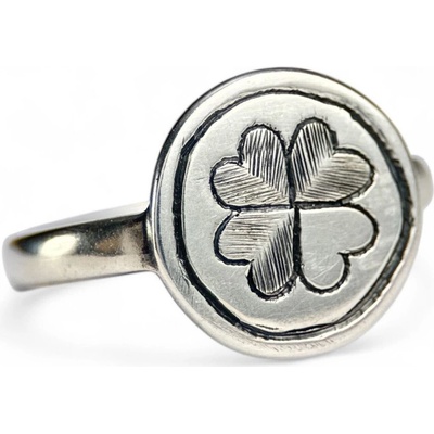 Drakkaria Čtyřlístek středověký prsten stříbro 925/1000 2.0 cm P45328