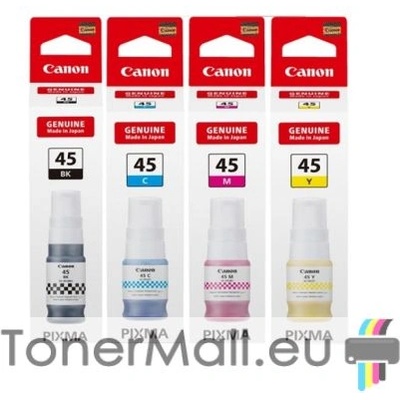 Canon Комплект 4 бутилки с мастило CANON GI-45 Black, Cyan, Magenta, Yellow