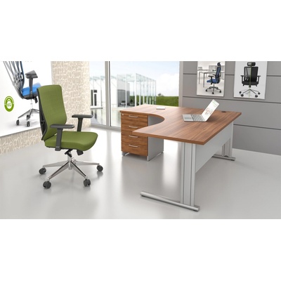 NABYTEK-DESIGNOVY.CZ - ZEP 1.14 19 Sestava kancelářského nábytku Komfort 1.14 ořech/šedá – Zboží Dáma