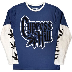 Cypress Hill Leaf & Logo (Sleeve Print) Denim Blue & White M Риза (CYPLLST10MDW02)