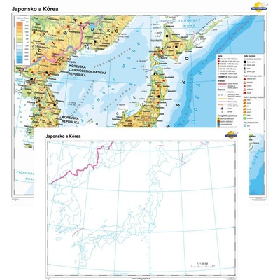 Cartographia Japonsko a Kórea + slepá mapa DUO (160x120 cm)