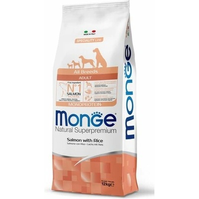 Monge Natural Superpremium All Breeds Adult monoprotein losos & rýže 12 kg