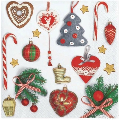 DAISY SDGW 009901 Xmas Vintage Decors servítky 3V vianočné 20ks 33x33cm