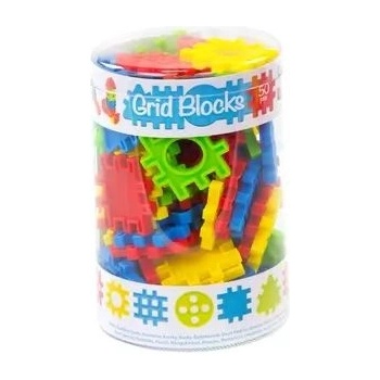 Mochtoys Пластмасова строителна играчка вафла в цилиндър - 50 части