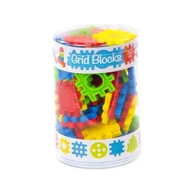 Mochtoys Пластмасова строителна играчка вафла в цилиндър - 50 части