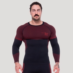 GymBeam Безшевна блуза с дълъг ръкав OG1 Black/Red XL