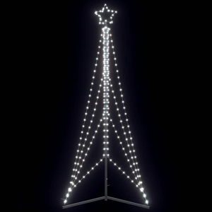 vidaXL LED коледна елха 483 светодиода студено бяло 240 см (4016413)