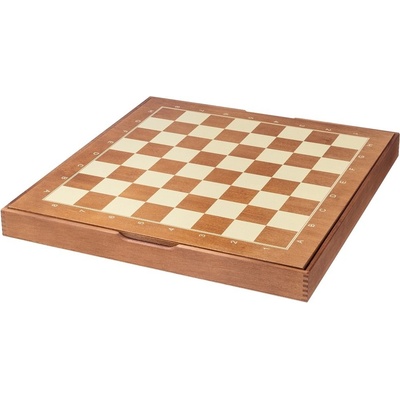 Dřevěná šachovnice s úložným boxem velká 50x50 cm, pole 50 mm – Zboží Živě