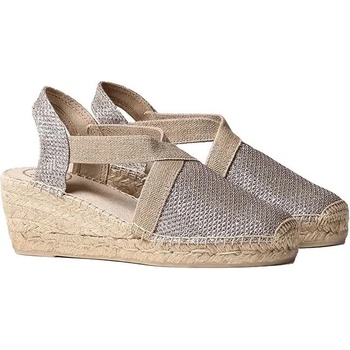 TONI PONS Triton Wedge Espadrilles - Beige / Silver (Platinum)