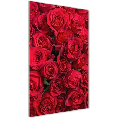Vertikálny fotoobraz na skle Červené ruže 50x100 cm