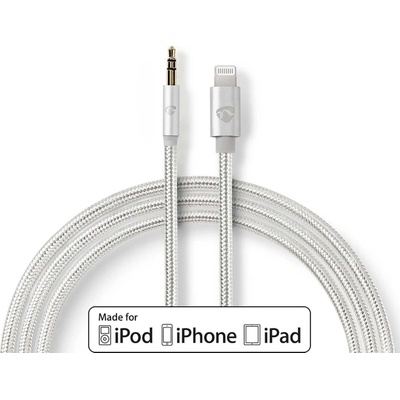 NEDIS PROFIGOLD Apple Lightning 8pin kabel s adaptérem/ Apple Lightning zástrčka – 3,5 mm jack zástrčka/ nylon/ BOX/ 1m