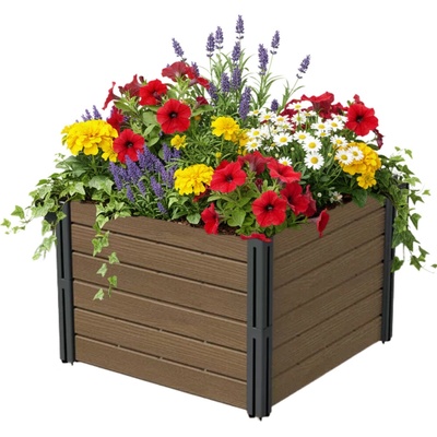 Prosperplast Vyvýšený záhon BASE PLANT, 61x61x46cm, prírodná hnedá IBPS134-4665W
