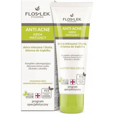FlosLek Pharma Anti Acne zmatňujúci krém pre pleť s nedokonalosťami 50 ml