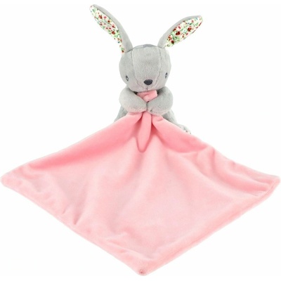 Teddies Zajíc/Zajíček usínáček plyš 24x24 cm růžový na kartě v sáčku