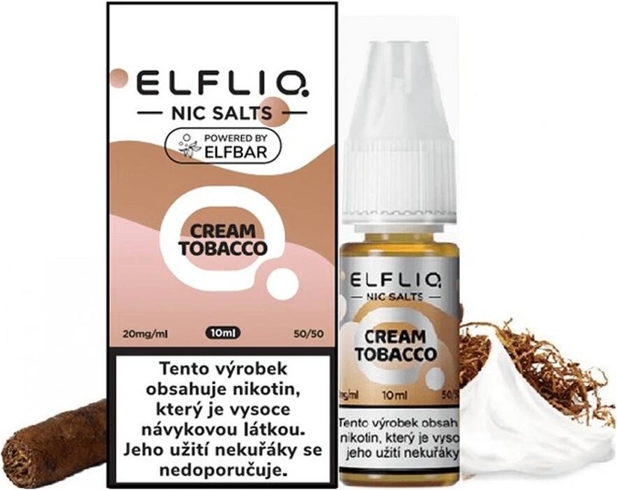 elfliq cream tobacco ELF LIQ Cream Tobacco 10 ml 20 mg od 185 Kč