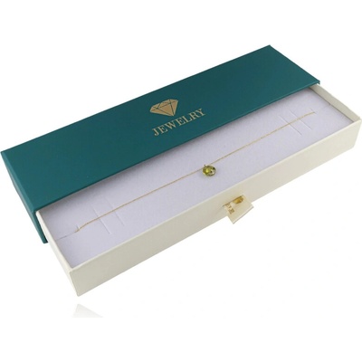 Šperky Eshop Petrolejovo-bílá vysouvací krabička na náramek JEWELRY s diamantem Y25.01