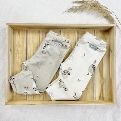 Taturo Legíny s potiskem hus ecru béžová