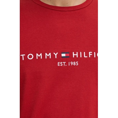 Памучна тениска Tommy Hilfiger в червено с апликация (MW0MW11797)