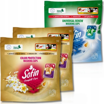 Sofin Kapsule na pranie tkanín Color White Vegan ochrana farieb mix 72 PD
