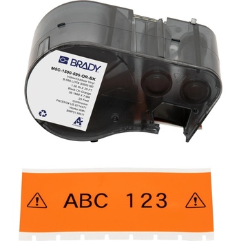 Image 1 of Brady M5C-1500-595-OR-BK / 170942, 38.10 mm x 7.62 m, Винил, черен печат / оранжев фон (170942)