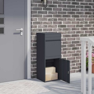 vidaXL Пощенска кутия за пратки Антрацит 41 x 38 x 103 см Стомана (874935)