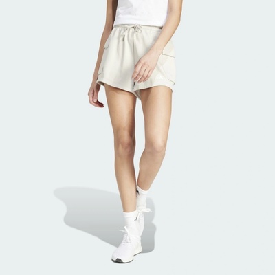 adidas dámske cargo šortky na fitness z moltonu béžové