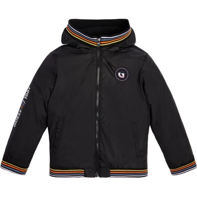 GUESS Черно яке ветровка за момче с цветни ленти Guess