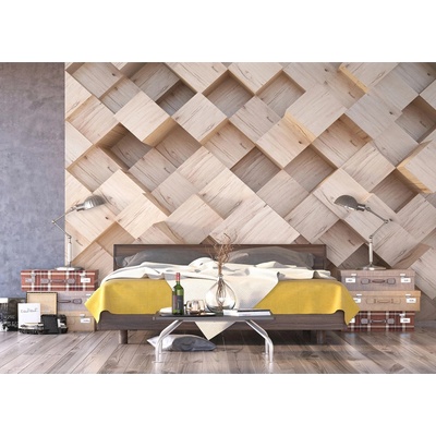 Ag Design FTNXXL-2496 Vliesová fototapeta Abstrakce dřevěné kostky rozměry 360 x 270 cm