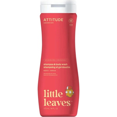 Attitude Detské telové mydlo a šampón Little Leaves Mango 473 ml