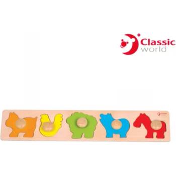 Image 1 of Classic World Детски дървен пъзел с животни - Classic World