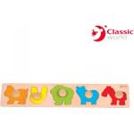 Classic World Детски дървен пъзел с животни - Classic World