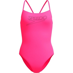 Speedo Дамски бански костюм Speedo Women's Endurance+ Logo Thin Strap One Piece Swimsuit - Margarita Pink - размер 40 (EU) (150-6087-0315)