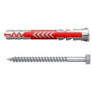 Fischer Dübel DUOPOWER 10x80 S LD (hellgrau/rot, 10 Stück, mit Schraube)