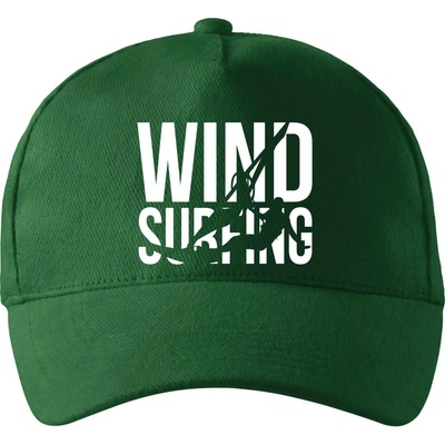 Windsurfing nápis so zahnutým šiltom a mosaznou sponou Fľaškovozelená