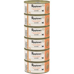 Applaws Консерва за котки с пилешки гърди и скариди в бульон 6 x 70 г