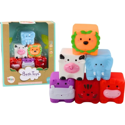LEAN Toys Měkké vzdělávací bloky do koupele, zvířátka