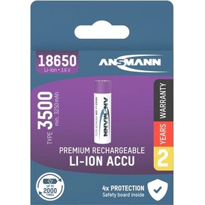 ANSMANN Батерия ANSMANN, литиево-йонна, литиева, тип 18650, 3500 mAh, 3, 6 V (1307-0001)