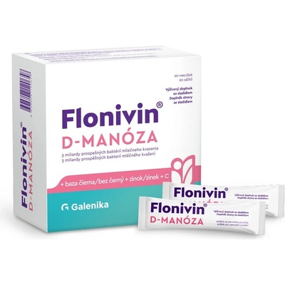 Flonivin D-MANÓZA vrecúška + baza čierna + zinok + vitamín C 20 ks