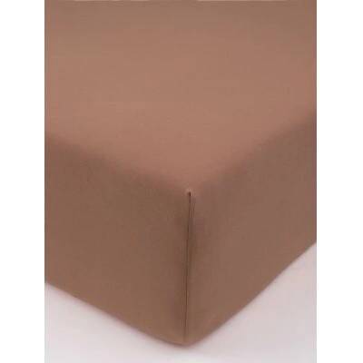 MKLuzkoviny.cz Jersey prostěradlo s elastanem deluxe mocha mousse 180x200